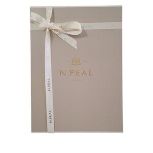 N Peal London Gift Box Empty Magnetic Gold Logo Crest W Ribbon Tissue Storage